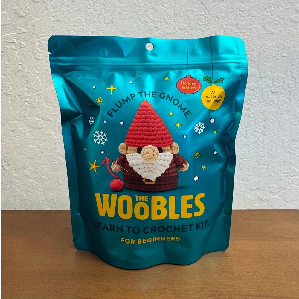 *Sold out online* Woobles Flump the Gnome Holiday Edition Crochet Kit (Unopened)